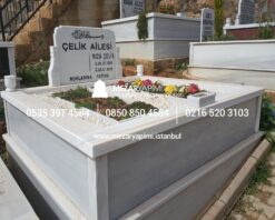 İki Kişilik Baştaşı Koltuklu Mermer Mezar - Görsel 3