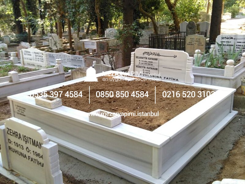 İki Kişilik Baştaşı Koltuklu Mermer Mezar - Görsel 10