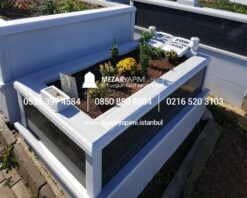 Tek Kişilik Baştaşı Kitabe Gövde Granit Mezar - Görsel 10