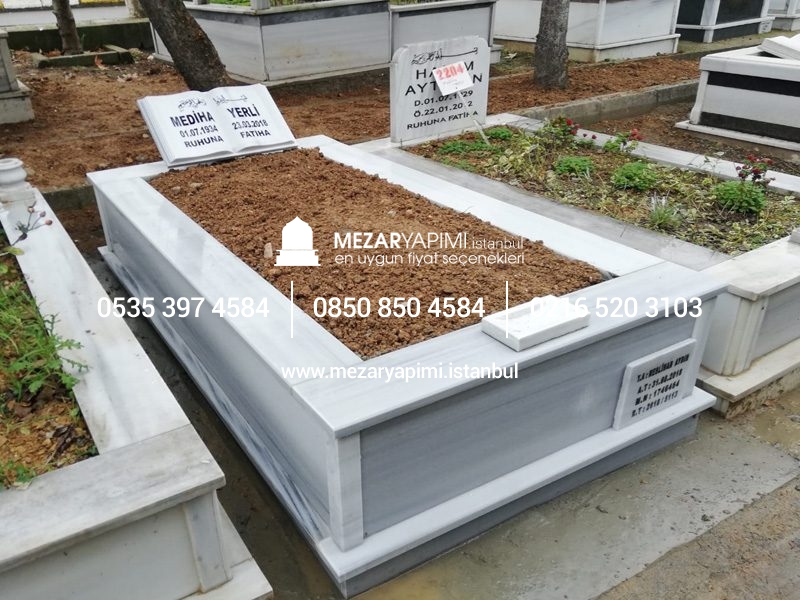 Tek Kişilik Baştaşı Kitabe Mermer Mezar