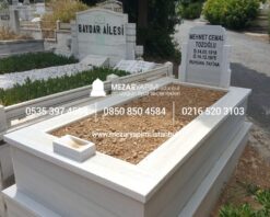 Tek Kişilik Baştaşı Koltuklu Mermer Mezar - Görsel 9