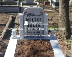 Tek Kişilik Baştaşı Koltuklu Mermer Mezar - Görsel 3