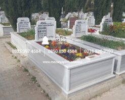 Tek Kişilik Baştaşı Koltuklu Mermer Mezar - Görsel 10