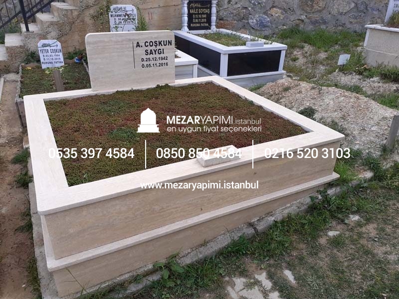 Çift Kişilik Komple Traverten Mezar - Görsel 2