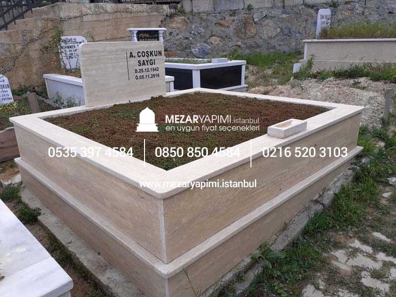 Çift Kişilik Komple Traverten Mezar - Görsel 4