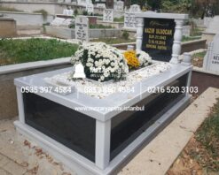 Tek Kişilik Baştaşı ve Gövde Granit Sütunlu Mezar