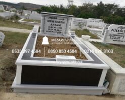 Tek Kişilik Granit Gömme Küpeşte Mezar