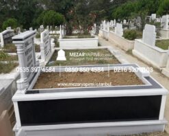 Tek Kişilik Granit Gömme Küpeşte Mezar - Görsel 7