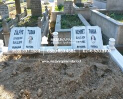 Porselen Resimli Kitabe Mermer Mezar Taşı - Görsel 9