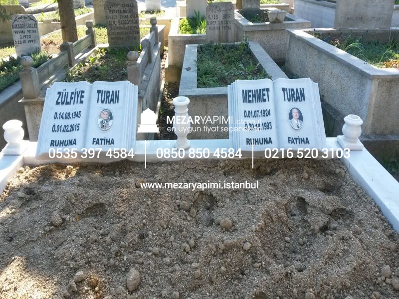 Porselen Resimli Kitabe Mermer Mezar Taşı - Görsel 9