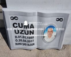 Porselen Resimli Kitabe Mermer Mezar Taşı - Görsel 5