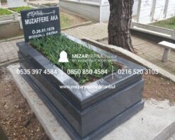 Komple 5 cm Kalınlıkta Siyah Granit Mezar - Görsel 6