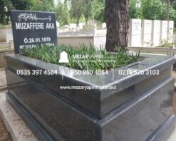 Komple 5 cm Kalınlıkta Siyah Granit Mezar - Görsel 8