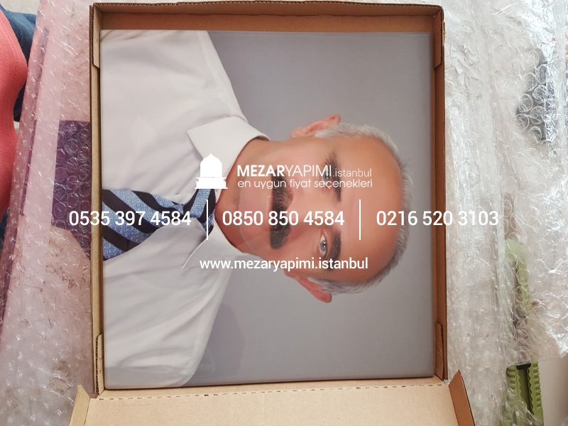 Mezar Taşı Üzerine Dikdörtgen Porselen Fotoğraf 24X30 cm - Görsel 10