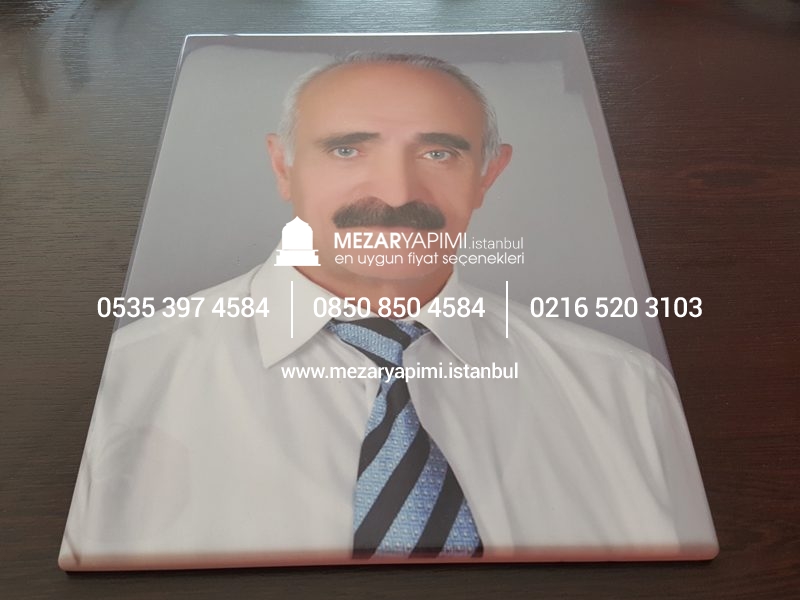 Mezar Taşı Üzerine Dikdörtgen Porselen Fotoğraf 24X30 cm - Görsel 2