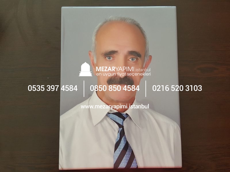 Mezar Taşı Üzerine Dikdörtgen Porselen Fotoğraf 24X30 cm - Görsel 6