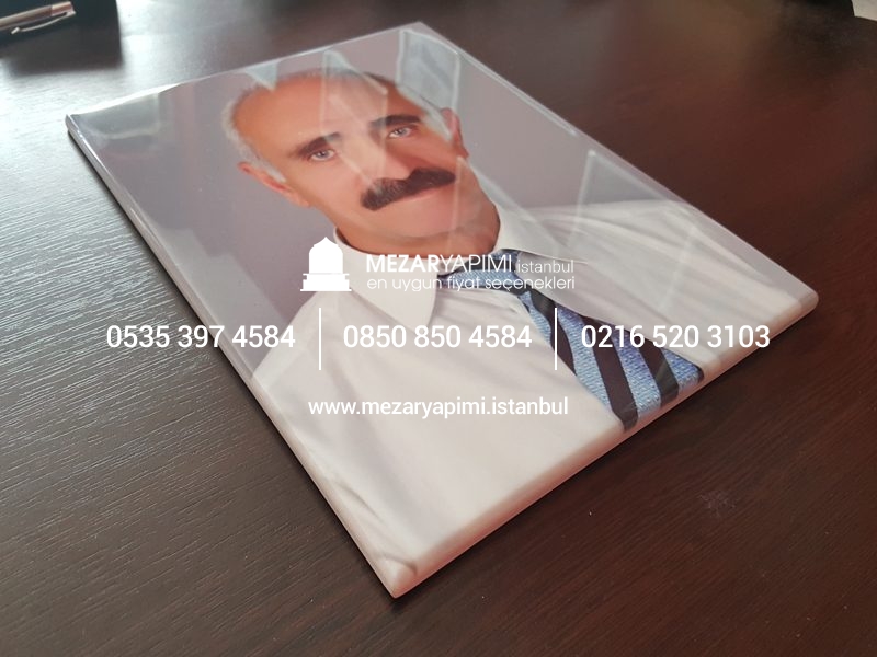 Mezar Taşı Üzerine Dikdörtgen Porselen Fotoğraf 24X30 cm - Görsel 8