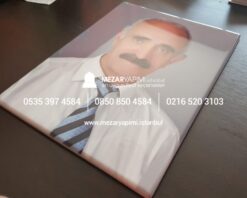 Mezar Taşı Üzerine Dikdörtgen Porselen Fotoğraf 24X30 cm - Görsel 6