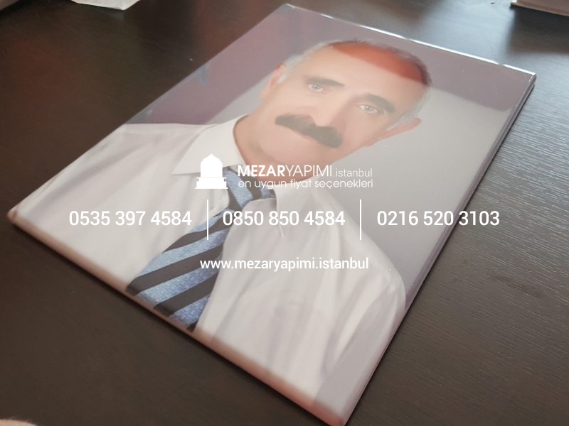 Mezar Taşı Üzerine Dikdörtgen Porselen Fotoğraf 24X30 cm - Görsel 7