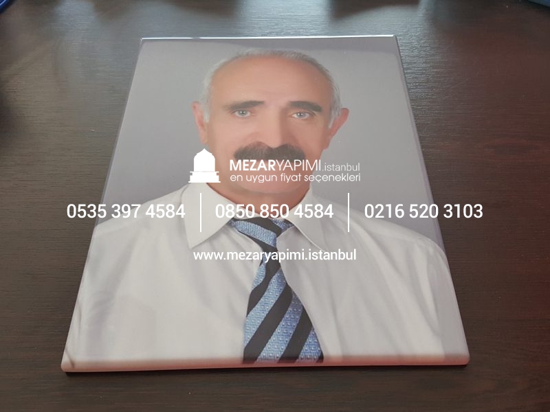 Mezar Taşı Üzerine Dikdörtgen Porselen Fotoğraf 24X30 cm - Görsel 9