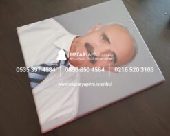 Mezar Taşı Üzerine Dikdörtgen Porselen Fotoğraf 24X30 cm - Görsel 3