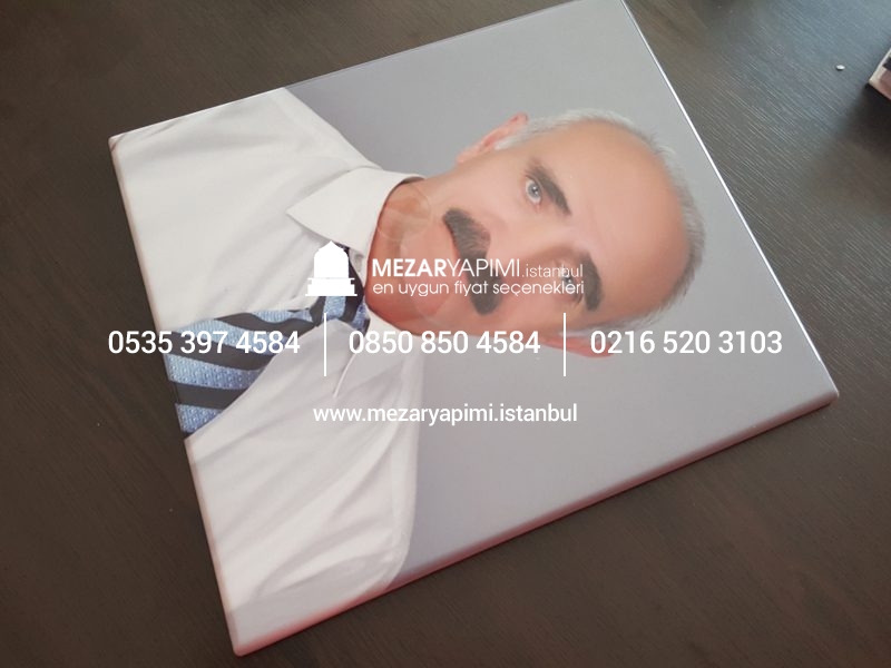 Mezar Taşı Üzerine Dikdörtgen Porselen Fotoğraf 24X30 cm - Görsel 3