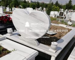 Tek Kişilik Kalp Şeklinde Mezar Taşı Modeli - Görsel 9