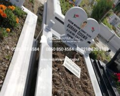 Tek Kişilik Kalp Şeklinde Mezar Taşı Modeli - Görsel 10