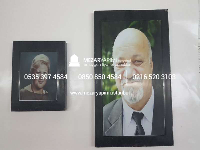 Granit Mezar Taşı Üzerine Renkli Solmayan Resim