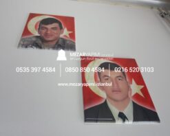 Şehit Mezar Taşına Solmayan Porselen Fotoğraf & Bayrak - Görsel 24