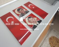 Şehit Mezar Taşına Solmayan Porselen Fotoğraf & Bayrak - Görsel 9