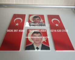 Şehit Mezar Taşına Solmayan Porselen Fotoğraf & Bayrak - Görsel 28