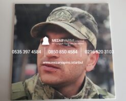 Şehit Mezar Taşına Solmayan Porselen Fotoğraf & Bayrak - Görsel 30