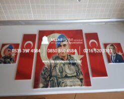 Şehit Mezar Taşına Solmayan Porselen Fotoğraf & Bayrak - Görsel 11