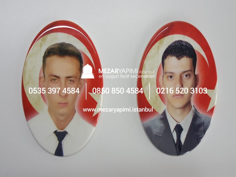 Şehit Mezar Taşına Solmayan Porselen Fotoğraf & Bayrak - Görsel 10