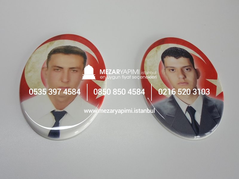 Şehit Mezar Taşına Solmayan Porselen Fotoğraf & Bayrak - Görsel 14