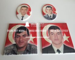 Şehit Mezar Taşına Solmayan Porselen Fotoğraf & Bayrak - Görsel 15