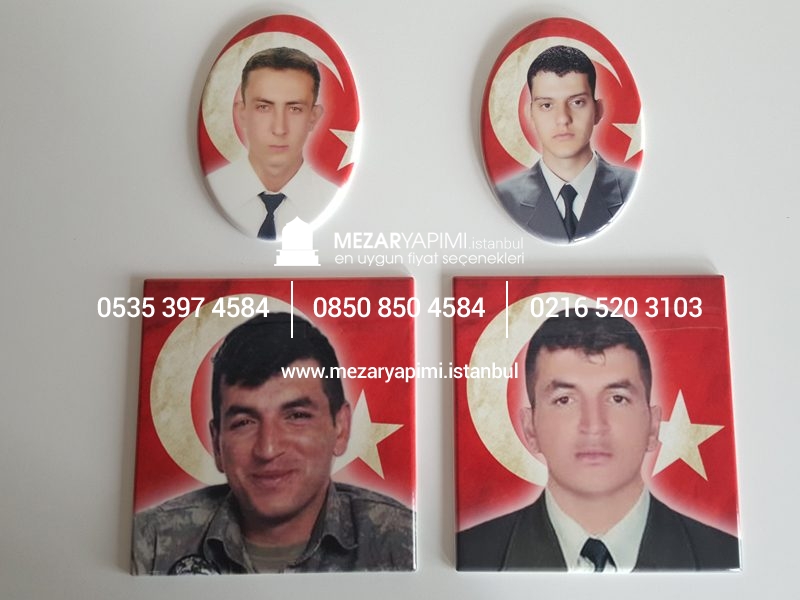 Şehit Mezar Taşına Solmayan Porselen Fotoğraf & Bayrak - Görsel 17