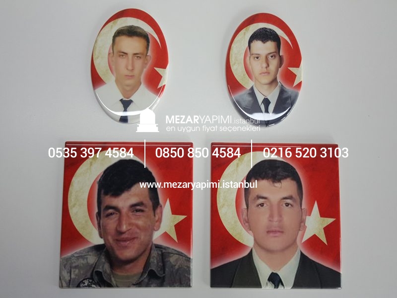 Şehit Mezar Taşına Solmayan Porselen Fotoğraf & Bayrak - Görsel 18