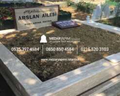 Alternative view of Çift Kişilik Granit Şeritli Traverten Mezar