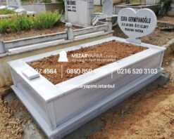 Tek Kişilik Mermer Kalp Şeklinde Mezar Taşı Modeli - Görsel 4