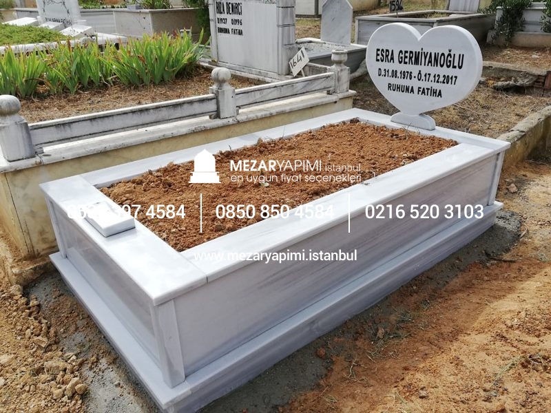 Tek Kişilik Mermer Kalp Şeklinde Mezar Taşı Modeli - Görsel 4