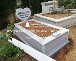 Tek Kişilik Mermer Kalp Şeklinde Mezar Taşı Modeli - Görsel 5