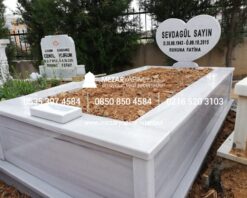 Tek Kişilik Mermer Kalp Şeklinde Mezar Taşı Modeli