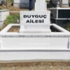 iki Kisilik Bastasi Sutunlu Sut Beyazi Mermer Mezar