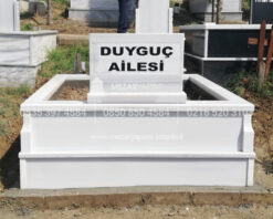 iki Kisilik Bastasi Sutunlu Sut Beyazi Mermer Mezar