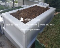 Tek Kişilik Baştaşı Abide Süt Beyazı Mermer Mezar - Görsel 5