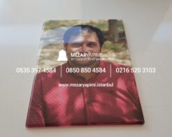Mezar Taşı Üzerine Dikdörtgen Porselen Fotoğraf 13x18 cm