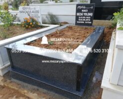 Tek Kişilik Komple Siyah Granit Mezar - Görsel 3