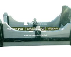 Alternative view of L-42 Serpantin - Beyaz Mermer 5-15 cm Kalınlıkta Blok Mezar Modeli